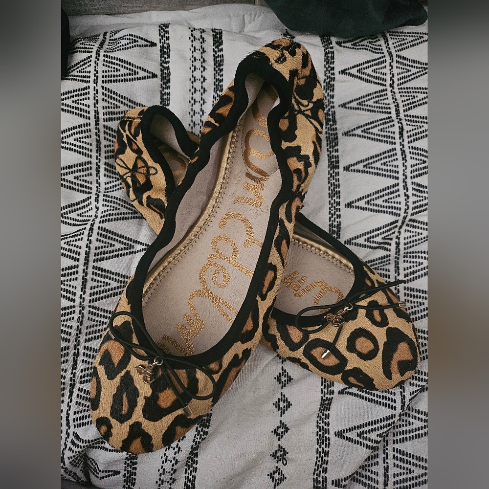 Sam Edelman Leopard Print Flats with Black Trim
